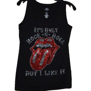 The Rolling Stones rhinestone sleeveless shirt XS S  M L XL XXL 1X 2X,3X…